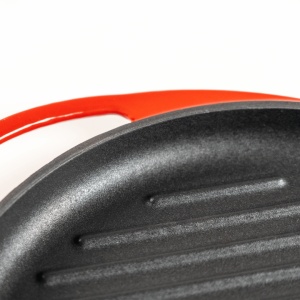 Tigaie Grill rotunda din fonta emailata, Lätt Home, Ø26 cm, compatibila inductie, rosu Cherry - Img 8
