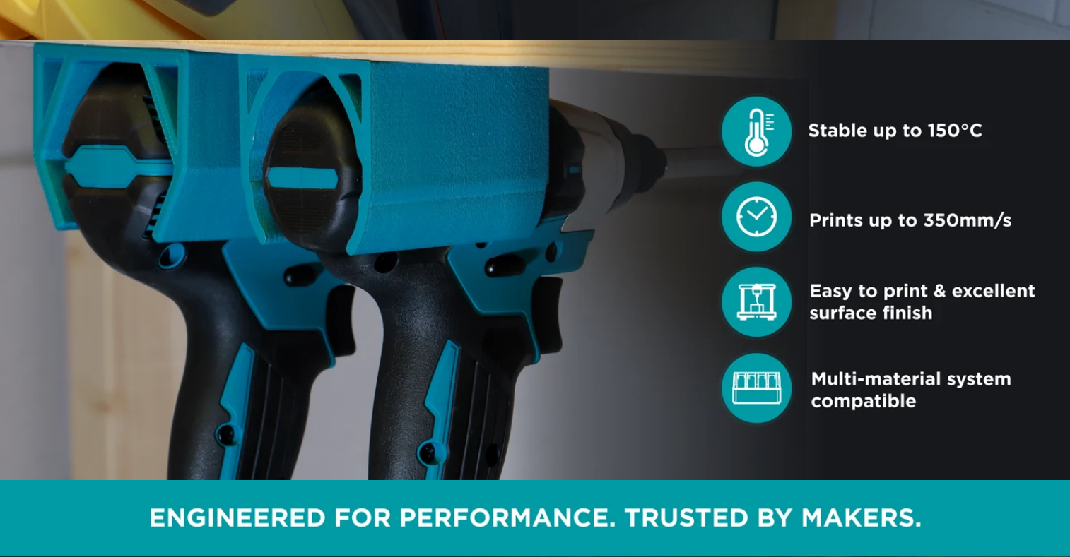 Polymaker HT-PLA-GF - stabil pana la 150 grade Celsius, viteza de printare pana la 350mm/s, usor de printat, compatibil multi-material