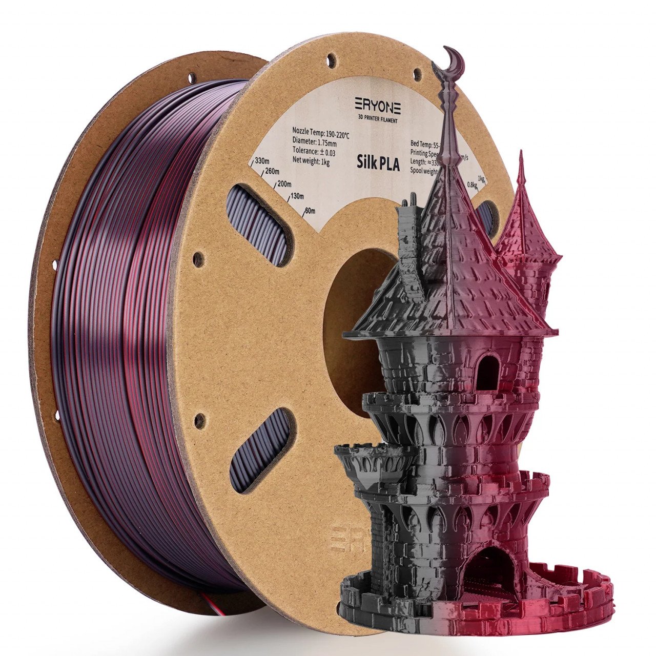 Filament ERYONE BLACK RED SILK Dual Color PLA