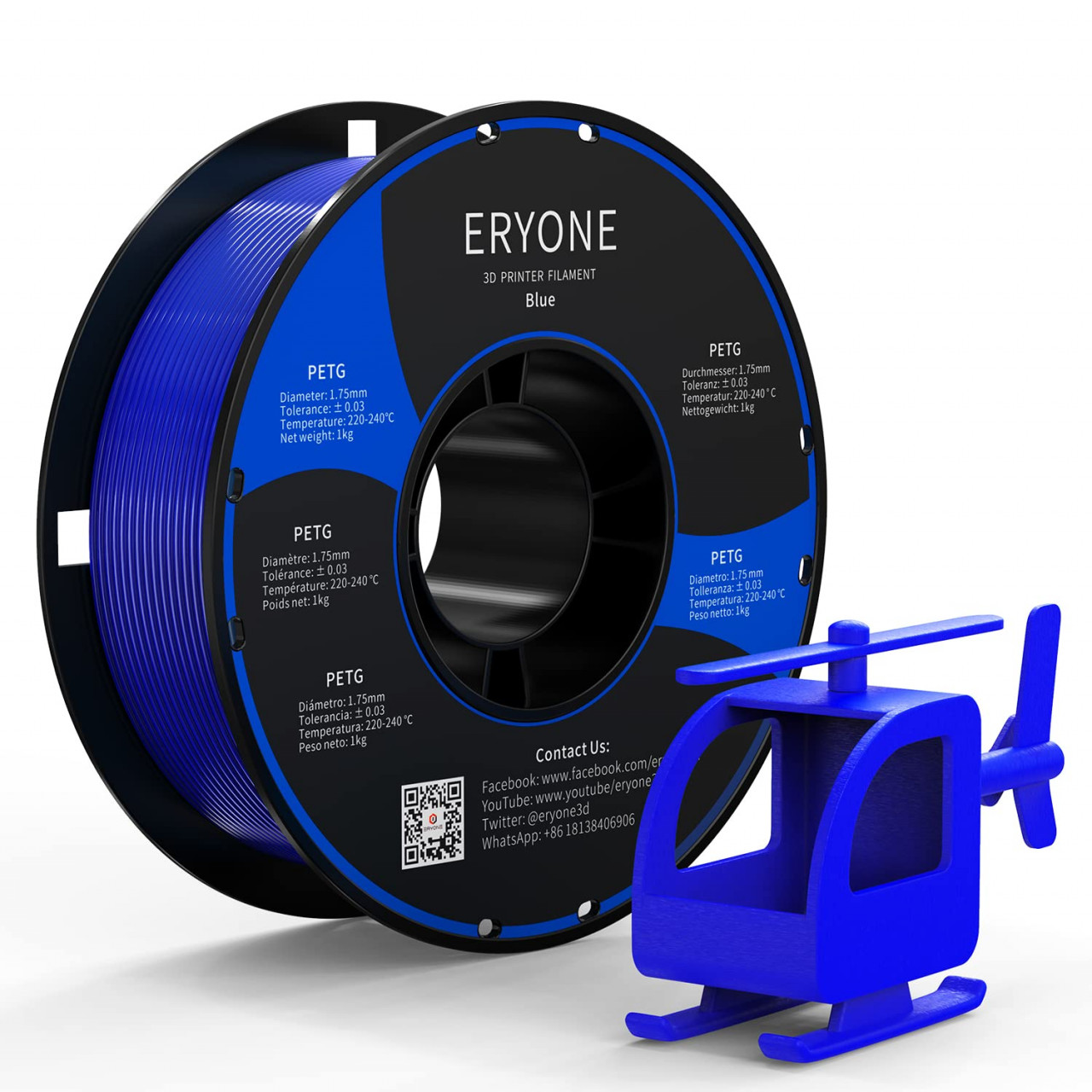 Filament ERYONE PETG Blue-1Kg