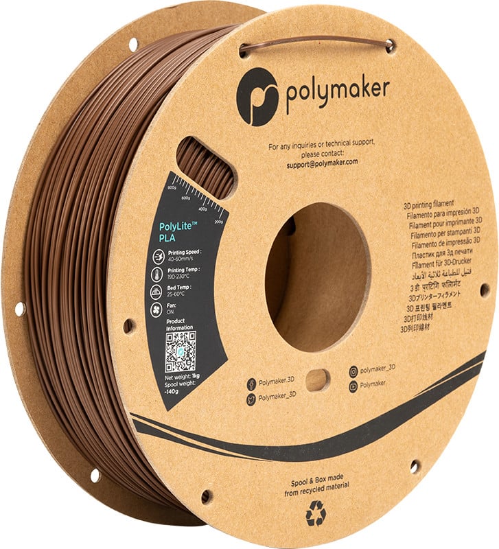 Filament POLYMAKER PolyLite PLA Brown 1Kg