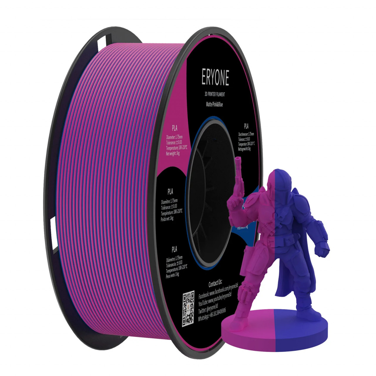 Filament PM - PLA - Rose Fuschia (pink - 1.75mm - 1 Kg