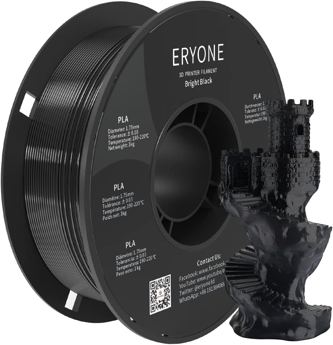 Filament ERYONE PLA Bright Black-1Kg