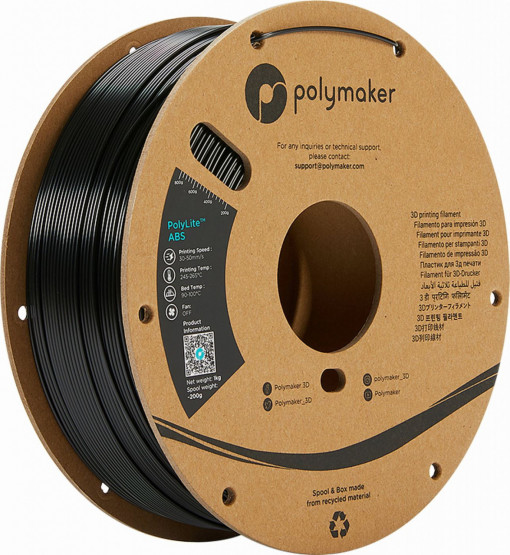 Filament PolyMaker PolyLite ABS Black 1kg