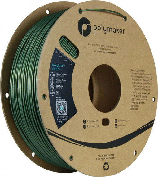 Filament POLYMAKER PolylLite PETG Dark Green 1Kg