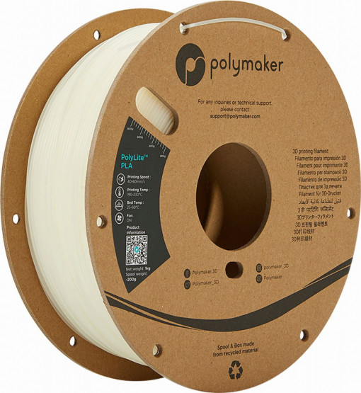 Filament POLYMAKER PolylLite PLA Natural 1Kg