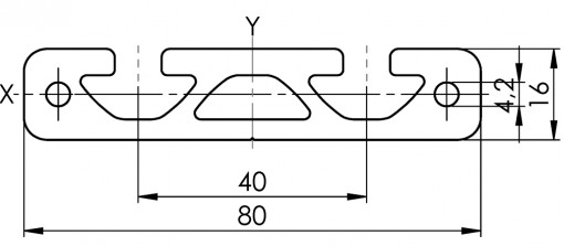 Profil aluminiu canal T 80x16 slot 8mm
