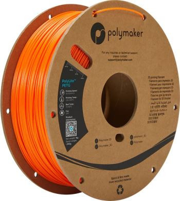 Filament POLYMAKER PolylLite PETG Orange 1Kg