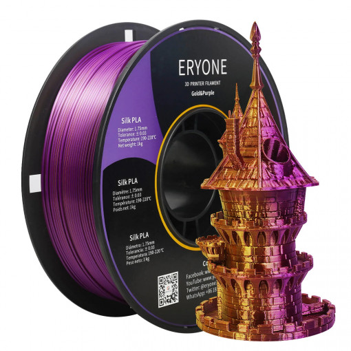 Filament ERYONE GOLD&PURPLE Silk Dual-Color PLA-1Kg 1.75mm