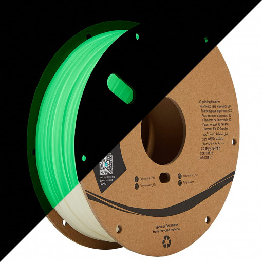 Filament POLYMAKER PolyLite PLA Glow in the Dark Green 1kg