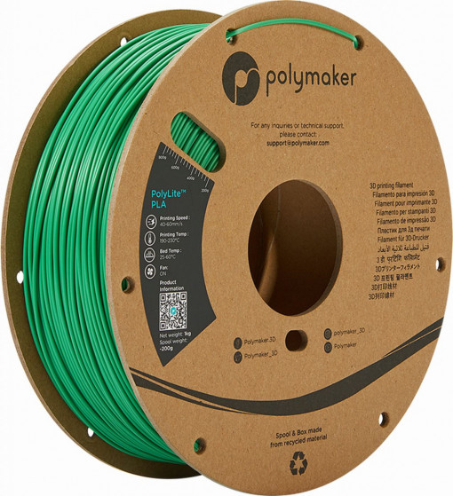 Filament POLYMAKER PolyLite PLA Green 1Kg