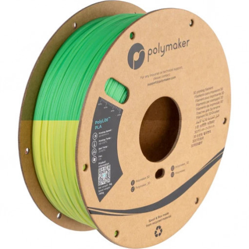 Filament Polymaker PolyLite PLA Temperature Color Change Green/Lime 1kg