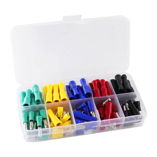 Set conectori tip glont 5 culori 100 bucati