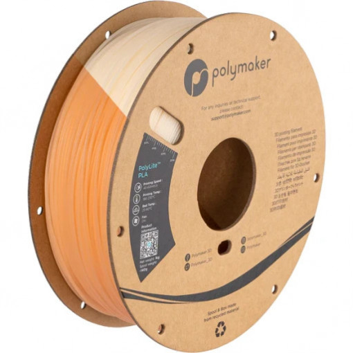 Filament Polymaker PolyLite PLA Temperature Color Change Natural/Orange 1kg