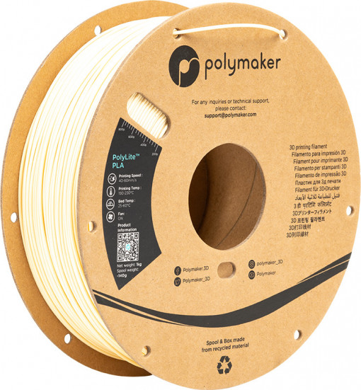 Filament POLYMAKER PolyLite PLA Cream 1Kg