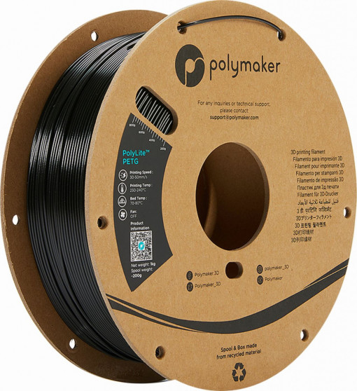 Filament POLYMAKER PolylLite PETG True Black 1Kg