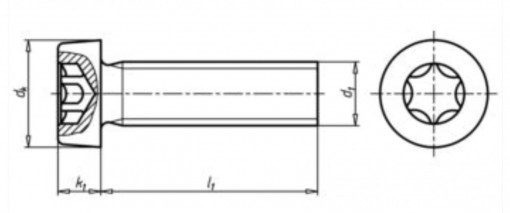 Surub M2.5x4 mm, TX8, oțel inoxidabil AISI 304, cap redus - 25 bucati