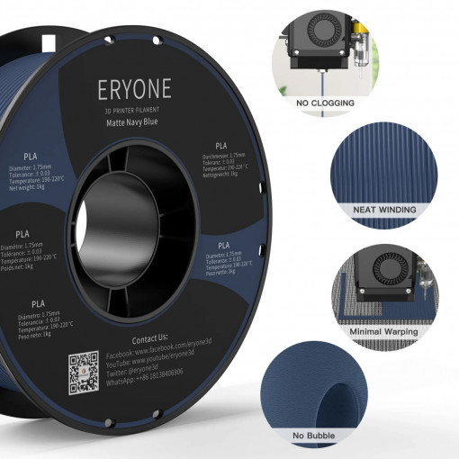 Filament ERYONE PLA Matte Navy Blue-1Kg