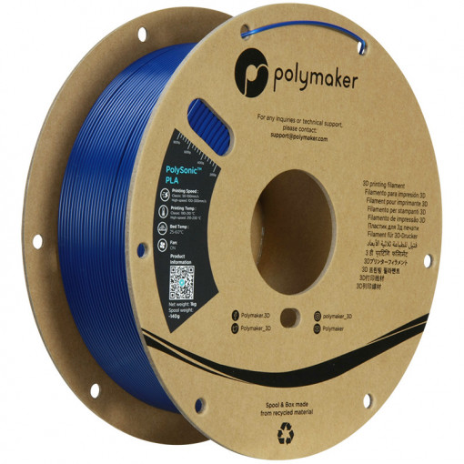 Filament POLYMAKER PolySonic HIGH SPEED PLA Blue-1Kg