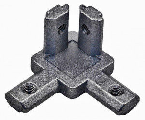 Conector pentru 3 profile seria 20 negru