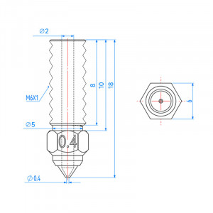 Duza pentru ELEGOO Neptune 4 Otel Intarit 0.4mm