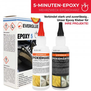 Everglue 5 minute epoxy 1:1 epoxy resin 200g (A+B)