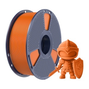 Detaliu cu bobinarea perfectă și fără noduri a filamentului Sunlu PLA+ Sunny Orange