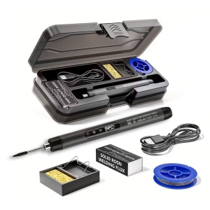 Ciocan de Lipit Fără Fir cu Afișaj LCD, Încărcare USB-C, Set Complet