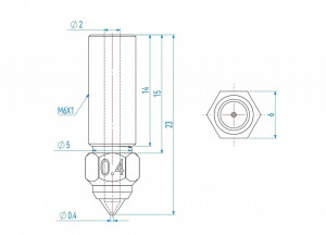 Duza CuCrZr pentru CREALITY K1, K1 MAX-0.8mm