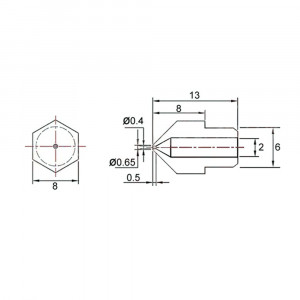 Duza din alama lata MK8 0,3mm