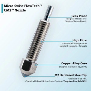 Duză Micro Swiss CM2 RESISTANT pentru Hotend FlowTech 0.8 mm