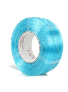 Obiect printat 3D cu filamentul PET-G Standard HS Blue Ice Transparent de la Rosa 3D, ilustrând transluciditatea materialului, din oferta ReprapMania.
