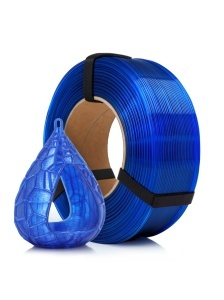 Obiect printat 3D cu filamentul PET-G Standard HS Blue Sky Transparent de la Rosa 3D, din oferta ReprapMania.