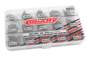 Team Corally Set Suruburi DIN 7380 Cap Buton M3 375buc