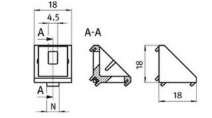 Coltar profile aluminiu 20x20 slot 5 - pachet doua bucati