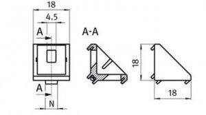 Coltar profile aluminiu 20x20 slot 5 - pachet doua bucati