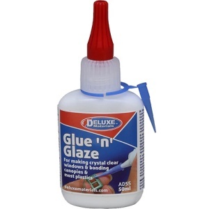 Deluxe Materials Glue 'n' Glaze - Lac Adeziv pentru Vitraje Machete, 50ml