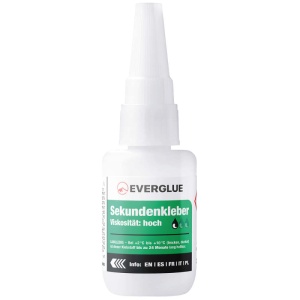 Everglue Super Glue - adeziv cianoacrilat vâscozitate ridicată, valabilitate extinsă, flacon dozator 20g
