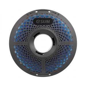 Detaliu filament eSUN PETG-Basic Translucent Light Blue, transparență și textură