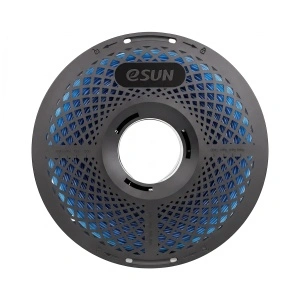 Detaliu filament eSUN PETG-Basic Translucent Light Blue, transparență și textură