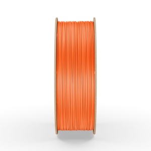 Rolă filament PETG FiberWORKS portocaliu, vedere laterală a filamentului înfășurat