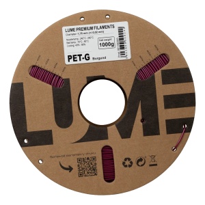 Rolă carton filament 3D Lume PET-G Burgundy