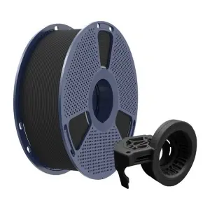 Detaliu de aproape cu textura firului de Filament Sunlu PETG High-Speed Matte Black 1kg, disponibil pe reprapmania.ro.