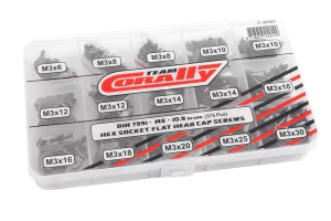 Team Corally Set Suruburi DIN 7991 Cap Plat M3 375buc