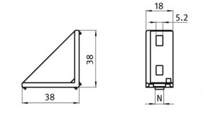 Coltar profile aluminiu 20x40 slot 5