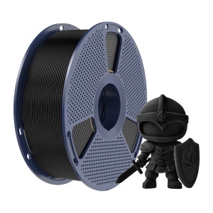 Detaliu cu bobinarea perfectă și fără noduri a filamentului Sunlu PLA+ Black