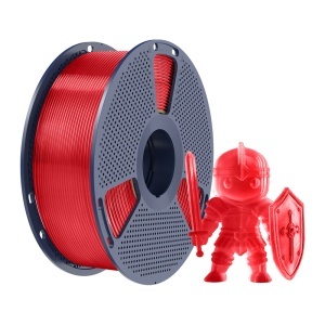 Detaliu cu bobinarea perfectă și fără noduri a filamentului Sunlu PLA+ Transparent Red