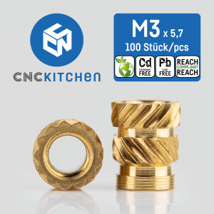 Piulite inserabile CNC Kitchen- M3 standard-pachet 10 bucati