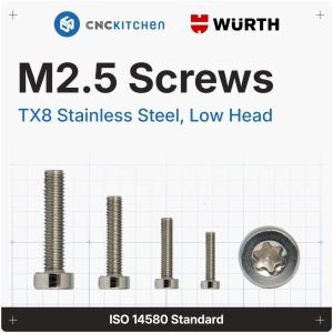 Surub M2.5x10 mm, TX8, oțel inoxidabil AISI 304, cap redus - 25 bucati