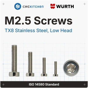Surub M2.5x10 mm, TX8, oțel inoxidabil AISI 304, cap redus - 25 bucati